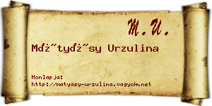 Mátyásy Urzulina névjegykártya